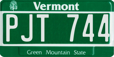 VT license plate PJT744