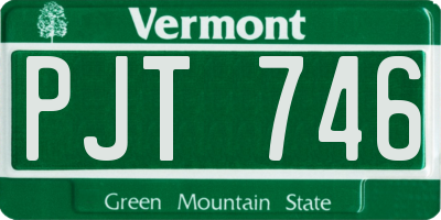 VT license plate PJT746