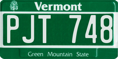 VT license plate PJT748