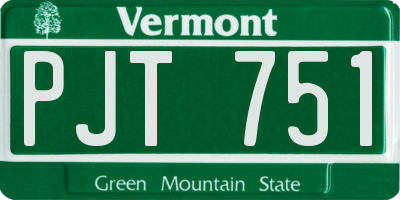 VT license plate PJT751