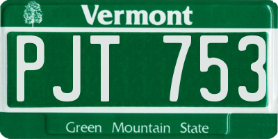 VT license plate PJT753