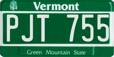 VT license plate PJT755