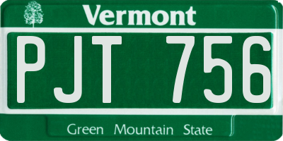 VT license plate PJT756