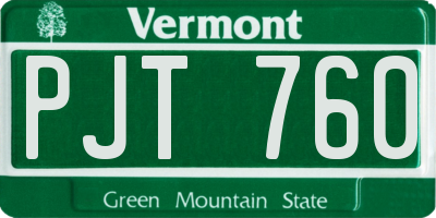 VT license plate PJT760