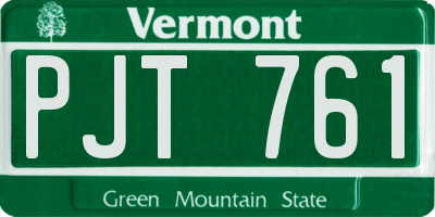 VT license plate PJT761