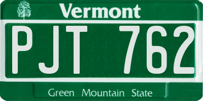 VT license plate PJT762
