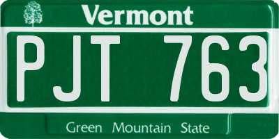VT license plate PJT763