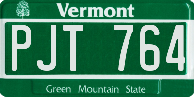 VT license plate PJT764