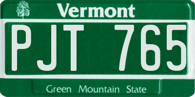 VT license plate PJT765
