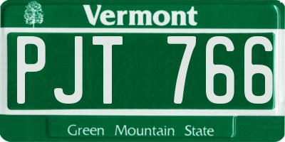 VT license plate PJT766