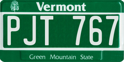 VT license plate PJT767