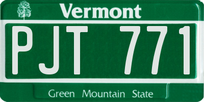 VT license plate PJT771
