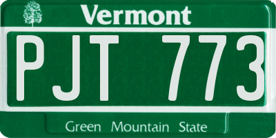 VT license plate PJT773