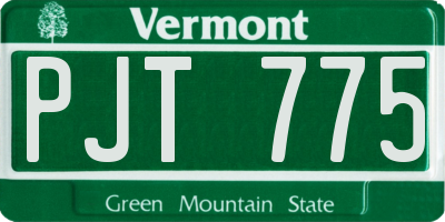 VT license plate PJT775