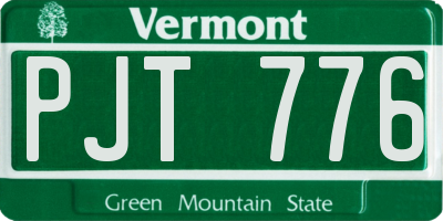 VT license plate PJT776