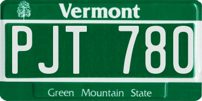VT license plate PJT780