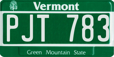 VT license plate PJT783