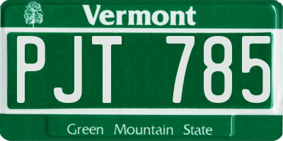 VT license plate PJT785