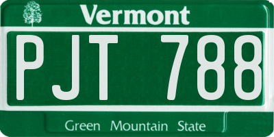 VT license plate PJT788