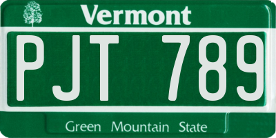 VT license plate PJT789