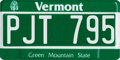 VT license plate PJT795