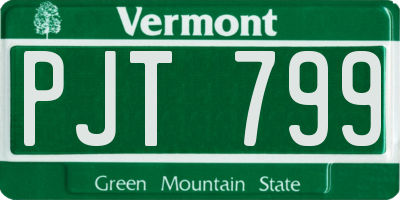 VT license plate PJT799