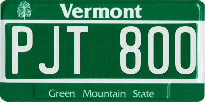 VT license plate PJT800