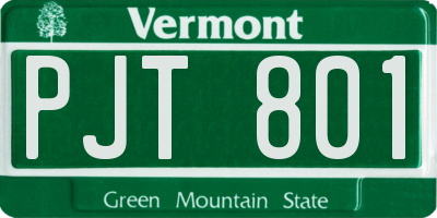 VT license plate PJT801