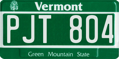 VT license plate PJT804