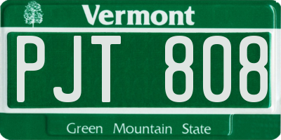 VT license plate PJT808