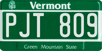 VT license plate PJT809