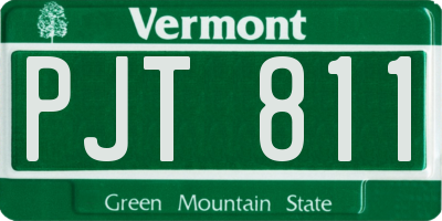 VT license plate PJT811