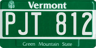 VT license plate PJT812