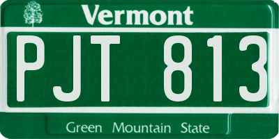 VT license plate PJT813