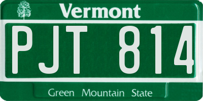 VT license plate PJT814