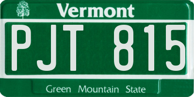 VT license plate PJT815