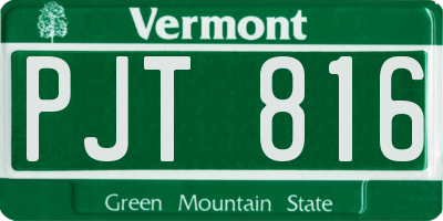 VT license plate PJT816