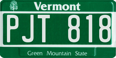 VT license plate PJT818