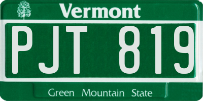 VT license plate PJT819