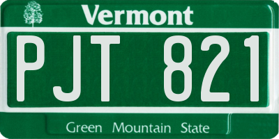 VT license plate PJT821