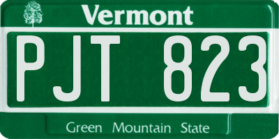 VT license plate PJT823