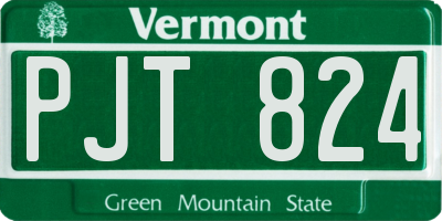 VT license plate PJT824