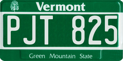 VT license plate PJT825
