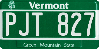 VT license plate PJT827
