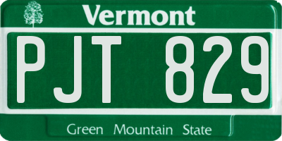 VT license plate PJT829