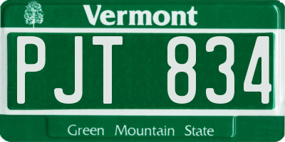 VT license plate PJT834