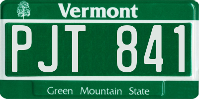 VT license plate PJT841