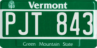 VT license plate PJT843