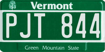 VT license plate PJT844