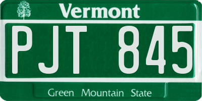 VT license plate PJT845